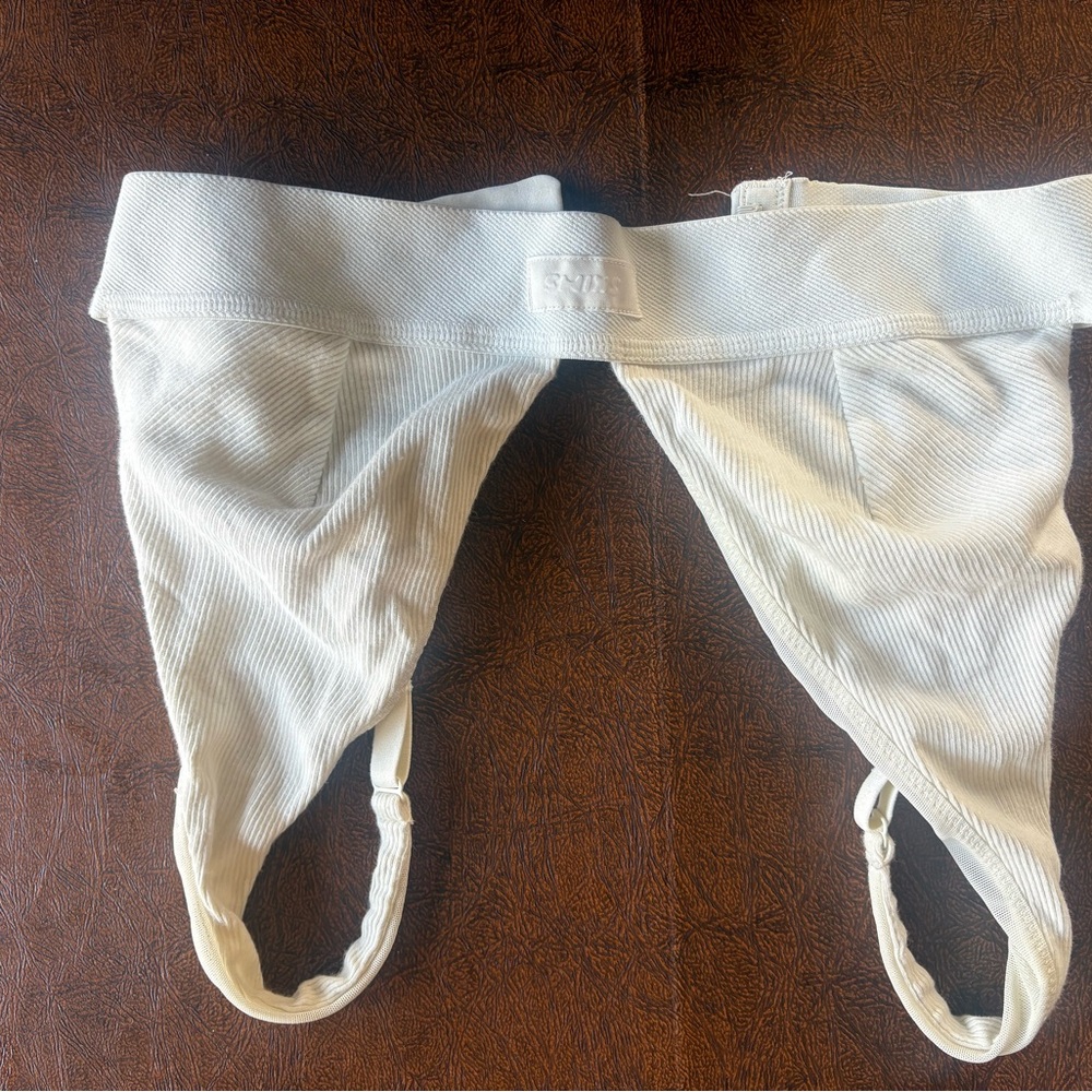 Skims White Elastic Band Bralette